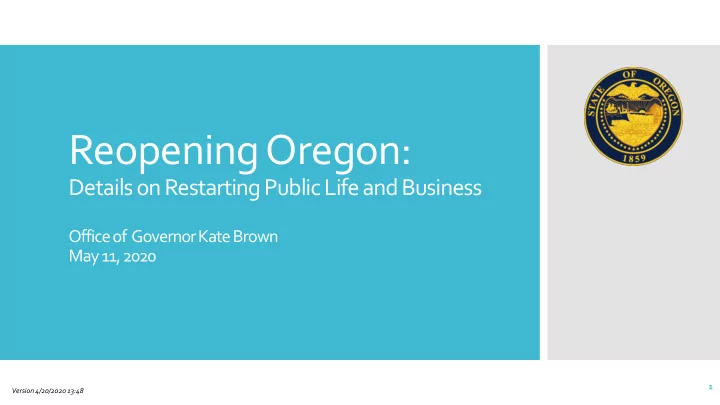 reopening oregon