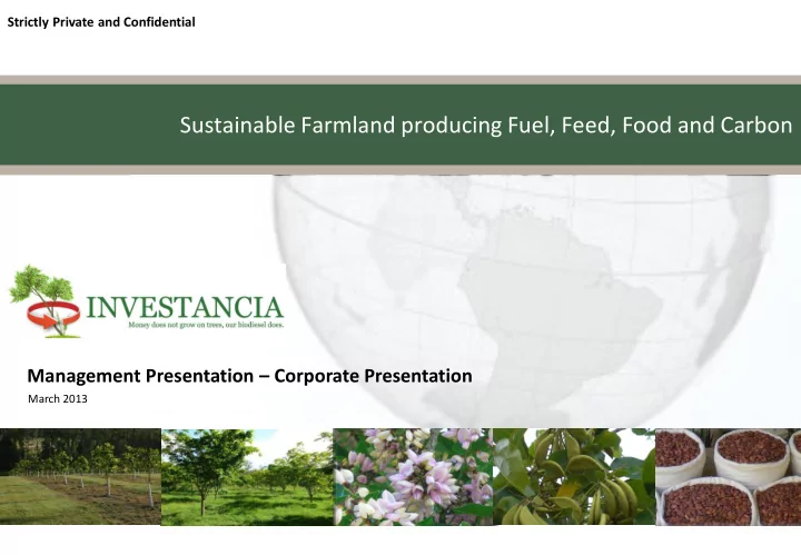 sustainable farmland producing fuel feed food and carbon