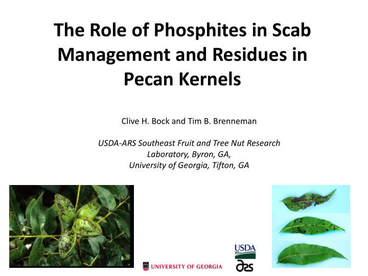 the role of phosphites in scab management and residues in