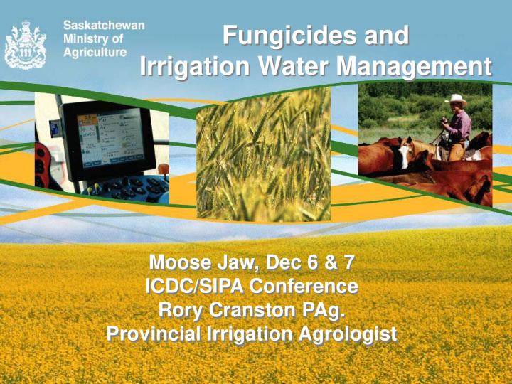 fungicides and irrigation water management