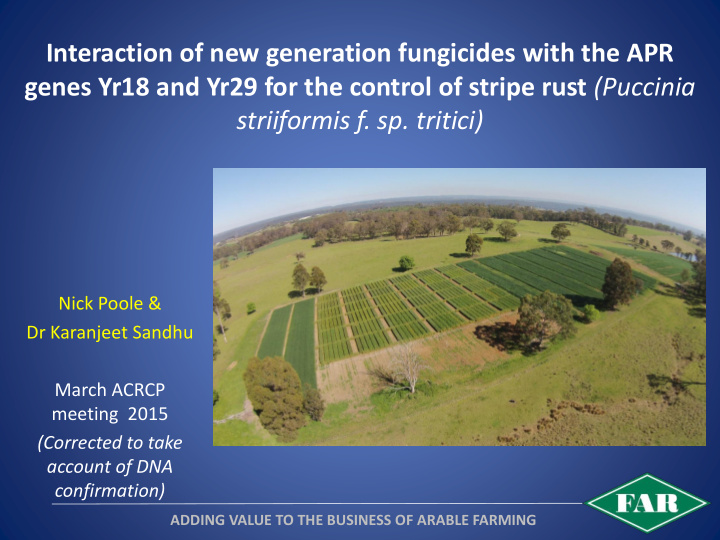 interaction of new generation fungicides with the apr