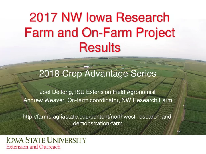 2017 nw iowa research