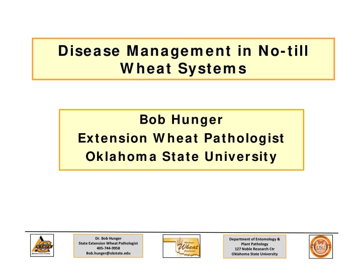 disease managem ent in no till w heat system s