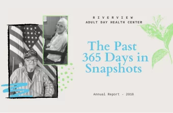 The Past  365 Days in  Snapshots  Annual Report - 2018  Annual Report Outline  PROVIDING DAY