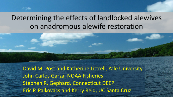 determining the effects of landlocked alewives on