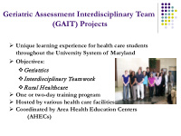 geriatric assessment interdisciplinary team gait projects