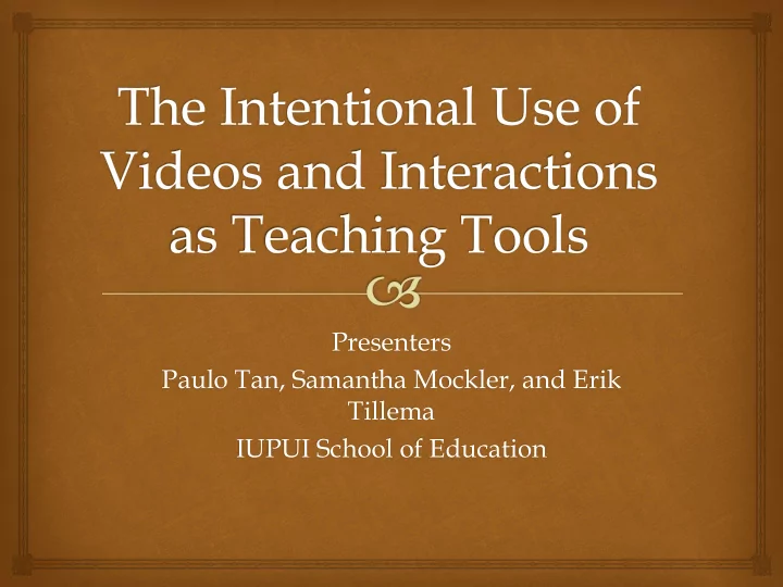 presenters paulo tan samantha mockler and erik tillema
