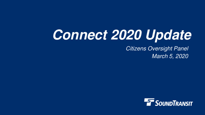connect 2020 update