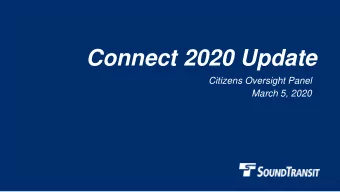 Connect 2020 Update  Citizens Oversight Panel  March 5, 2020  Connect 2020 team members  Marie
