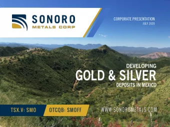 CORPORATE PRESENTATION  JULY 2020  Qualified Person / Legal Cautions  QUALIFIED PERSON:  All