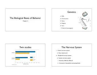 Genetics  DNA  The Biological Bases of Behavior  Chromosomes  Genes  Chapter 3