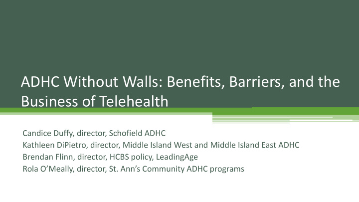 adhc without walls benefits barriers and the