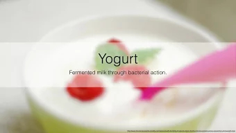 Yogurt  Fermented milk through bacterial action.