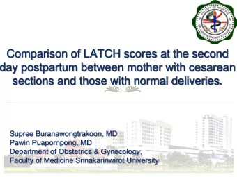 Comparison of LATCH scores at the second  day postpartum between mother with cesarean  sections and