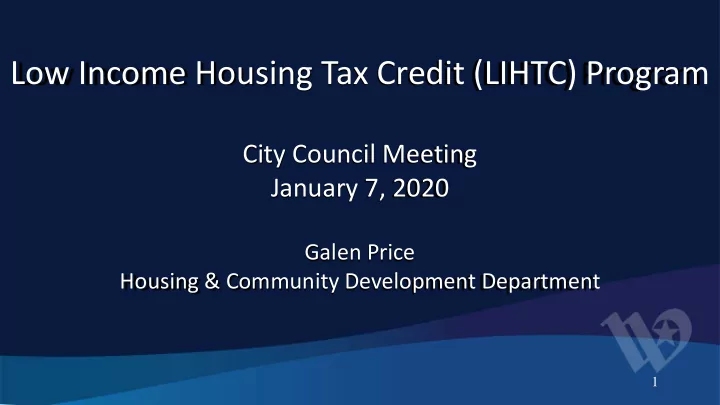 low income housing tax credit lihtc program