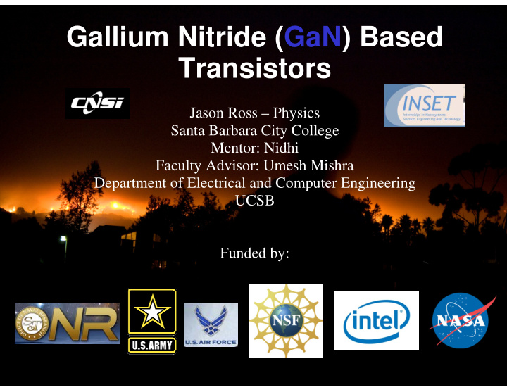 gallium nitride gan based transistors