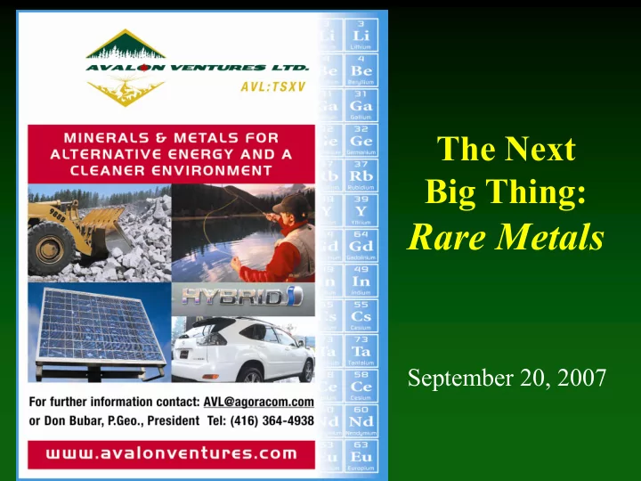 rare metals
