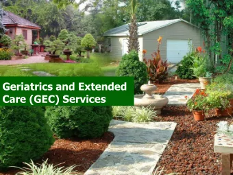 Geriatrics and Extended  Care (GEC) Services  Required GEC Programs  Institutional Care    VA