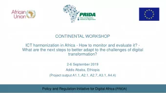 transformation?  2-6 September 2019  Addis Ababa, Ethiopia  (Project output A1.1, A2.1, A2.7, A3.1,