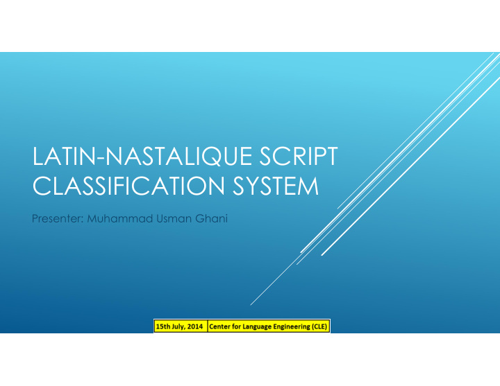 latin nastalique script classification system
