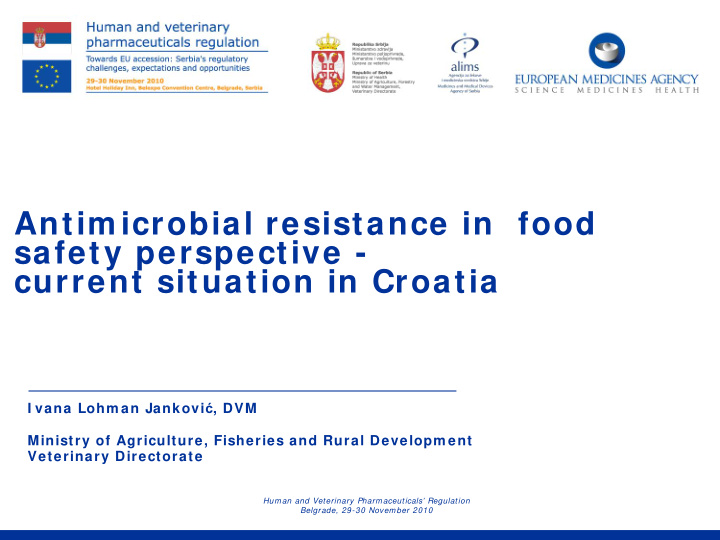 antim icrobial resistance in food safety perspective