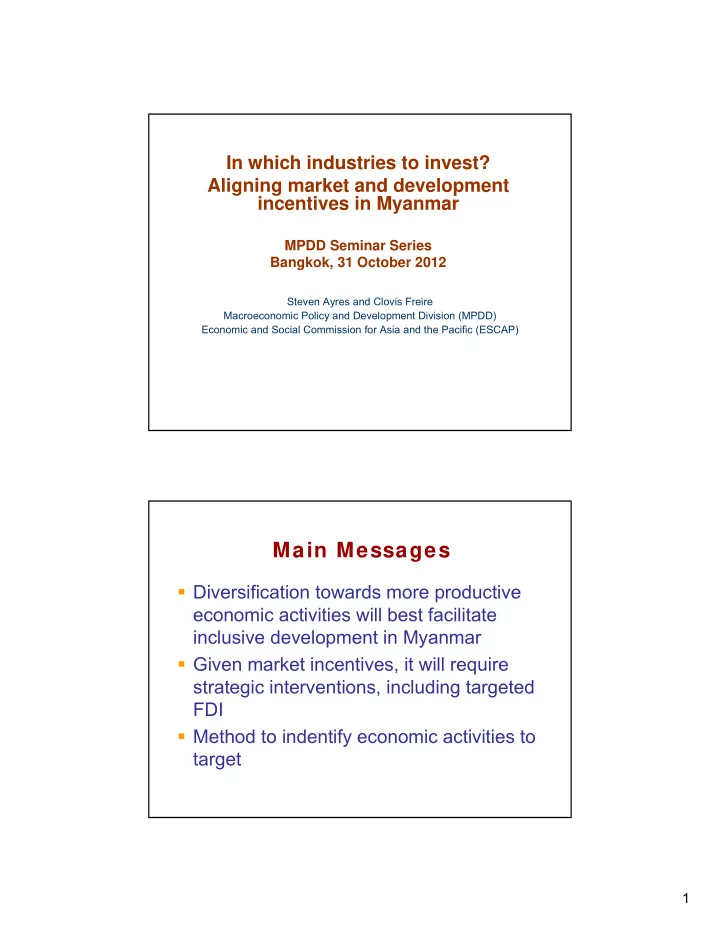 main messages