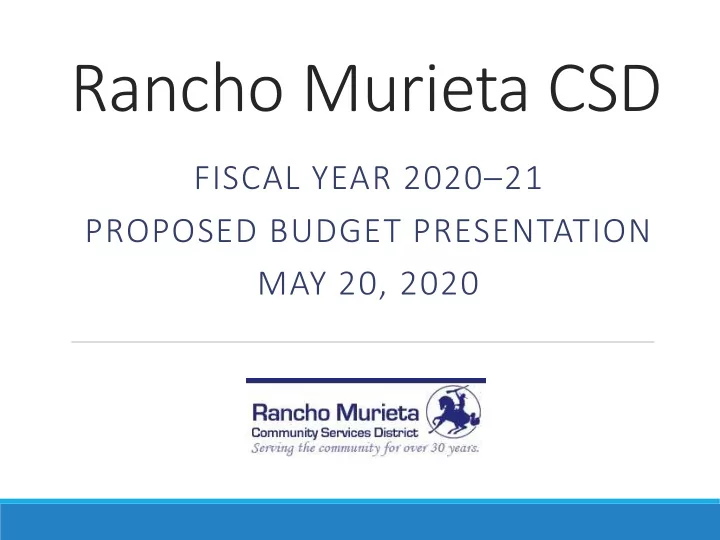 rancho murieta csd