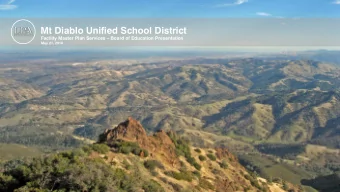 Mt Diablo Unified School District Facility Master Plan Services  Board of Education Presentation