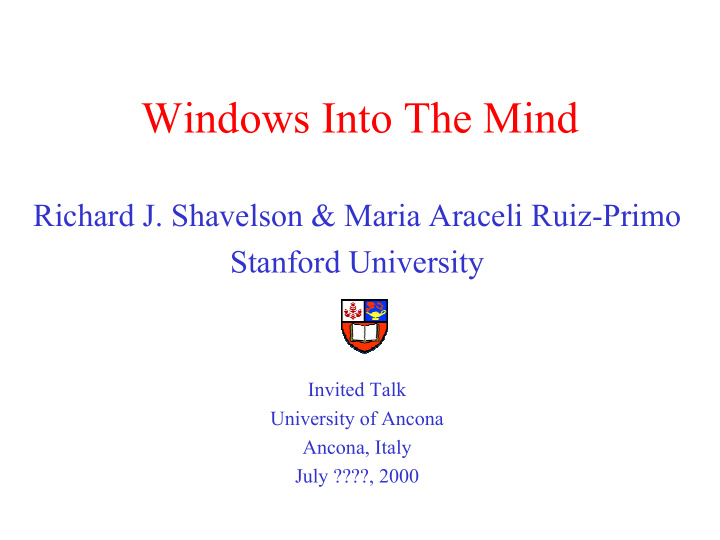 windows into the mind