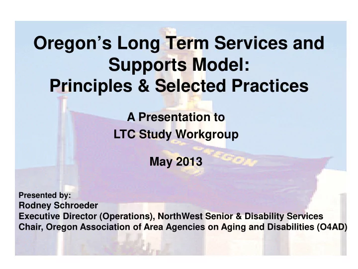 oregon s long term services and supports model