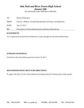 Oak Park and River Forest High School  District 200 201 North Scoville Avenue  Oak Park, IL