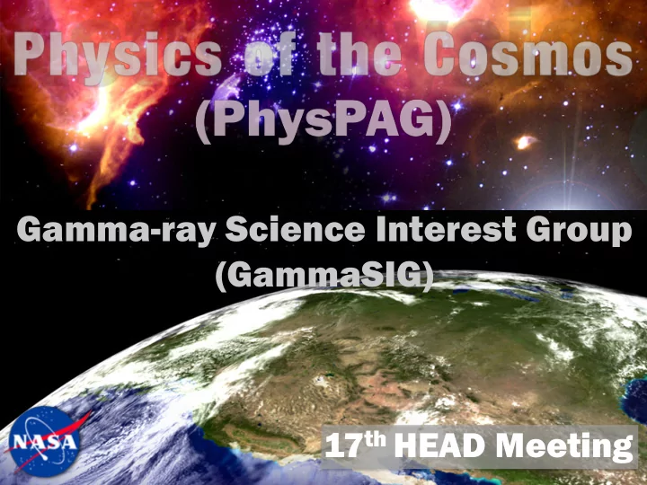 gamma ray science interest group gammasig