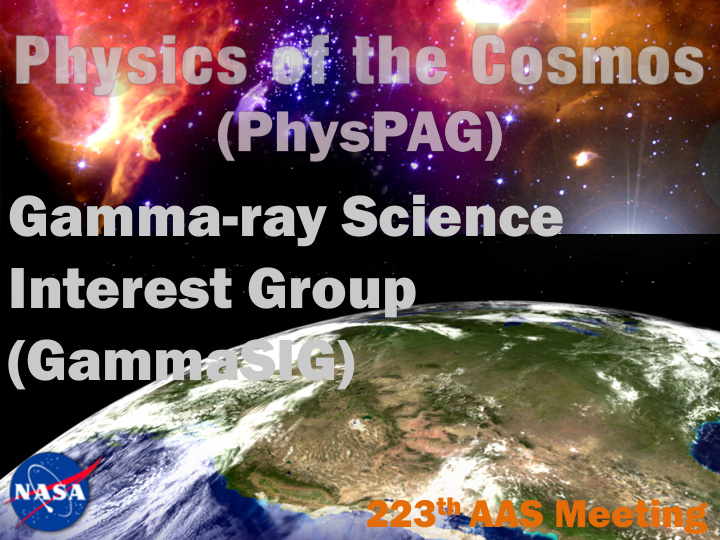 gamma ray science interest group gammasig