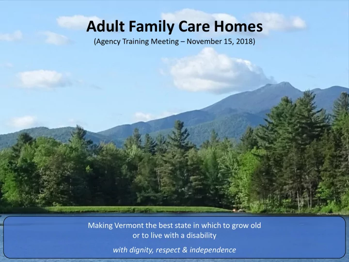 adult family care homes