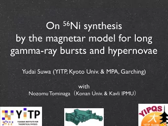 On 56 Ni synthesis  by the magnetar model for long  gamma-ray bursts and hypernovae  Yudai Suwa
