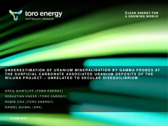 T H E  S U R F I C I AL  C AR B O N AT E  AS S O C I AT E D  U R AN I U M  D E P O S I T S  O F