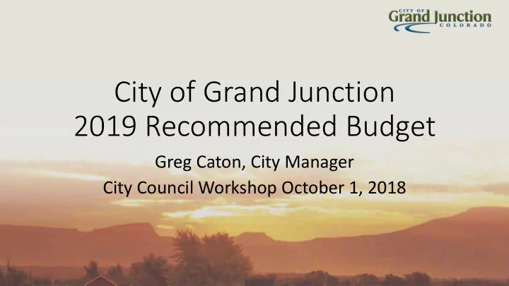 2019 recommended budget