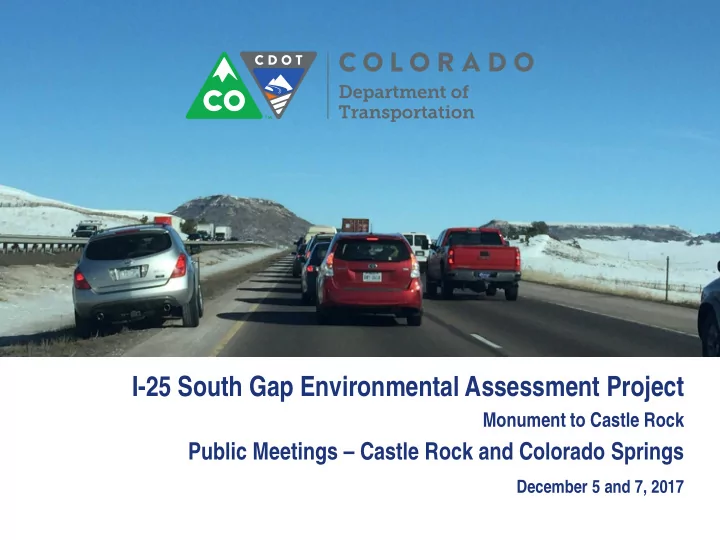 i 25 south gap environmental assessment project