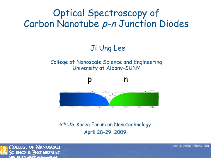 optical spectroscopy of carbon nanotube p n junction