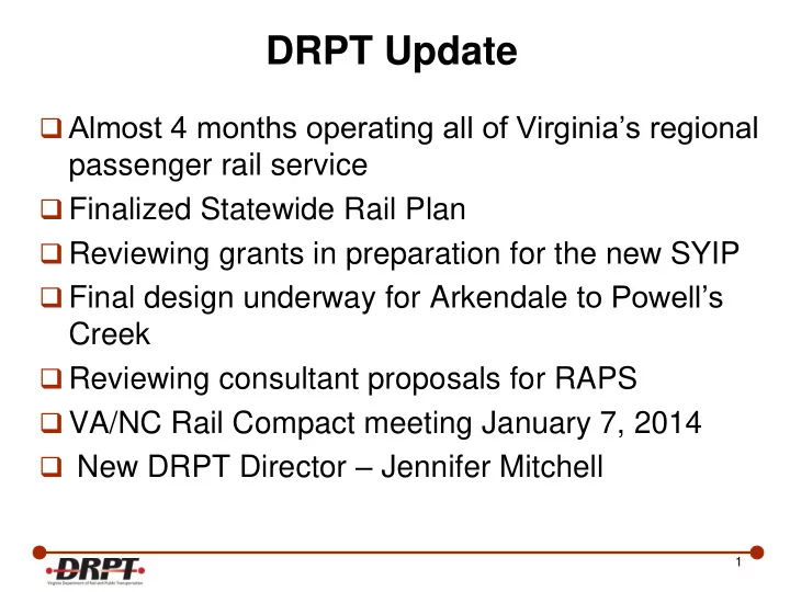 drpt update