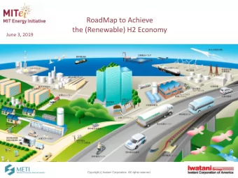 RoadMap to Achieve  the (Renewable) H2 Economy  June 3, 2019  Key Factors Required for a Renewable