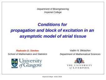 Conditions for  propagation and block of excitation in an  asymptotic model of atrial tissue  Vadim