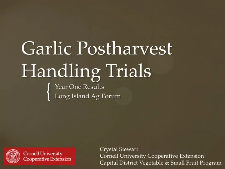 year one results long island ag forum crystal stewart