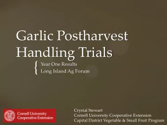 {  Year One Results  Long Island Ag Forum  Crystal Stewart  Cornell University Cooperative