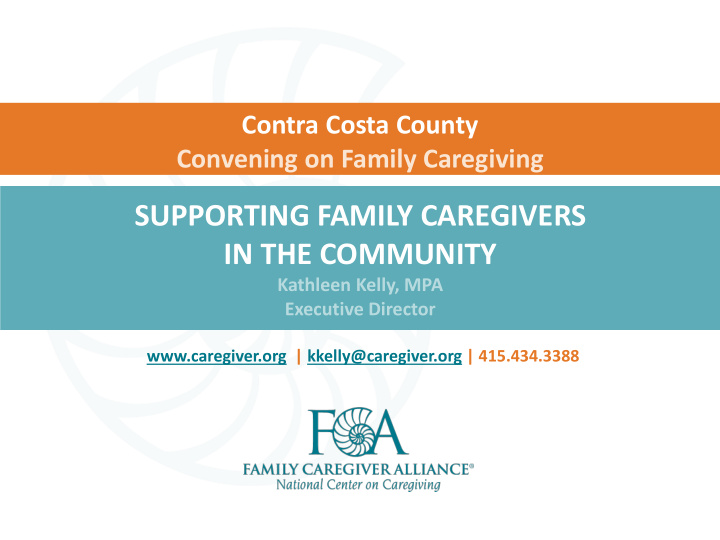 supporting family caregivers in the community