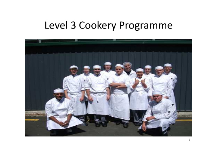 level 3 cookery programme