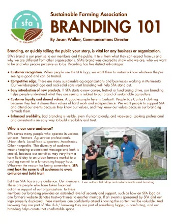 BRANDING 101  By Jason Walker, Communications Director  Branding, or quickly telling the public