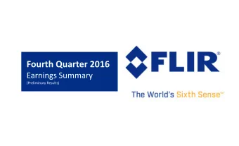 Fourth Quarter 2016 Earnings Summary (Preliminary Results) Disclaimer and Use of Non  GAAP