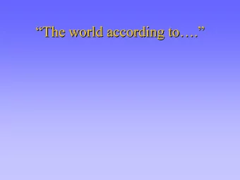 The world according to.  The world according to.    Modeling surface trace gas