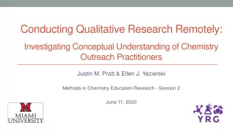 Conducting Qualitative Research Remotely:  Investigating Conceptual Understanding of Chemistry